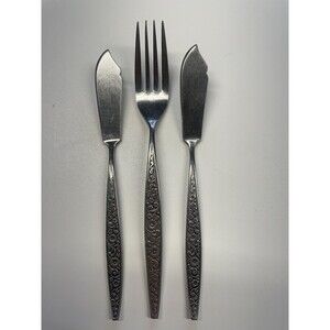 Oceanus stainless Silverware forever Japan Vintage Daisy 2butter knives 1 fork